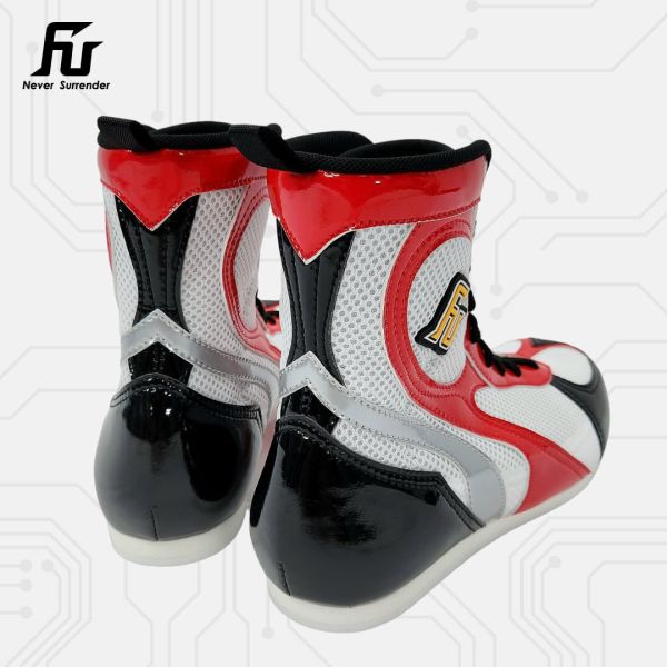 【TMMA】FUEGO SUPER ESTRELLA 系列 中高筒 輕量 合成皮 拳擊鞋- 白/紅/黑－FUE BOS #拳擊鞋 #格鬥裝備 #TMMA #台北格鬥運動館 #格鬥用品 #拳擊 #拳擊有氧 #踢拳 #踢拳擊 #泰拳 #散打 #MMA #格鬥 #比賽拳擊鞋 #入門拳擊鞋 #初階拳擊鞋 #FUEGO