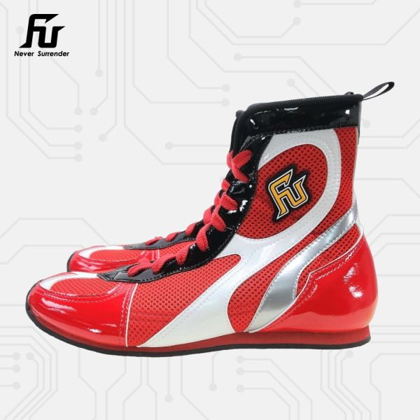 【TMMA】FUEGO SUPER ESTRELLA 系列 中高筒 輕量 合成皮 拳擊鞋- 紅/白/銀－FUE BOS #拳擊鞋 #格鬥裝備 #TMMA #台北格鬥運動館 #格鬥用品 #拳擊 #拳擊有氧 #踢拳 #踢拳擊 #泰拳 #散打 #MMA #格鬥 #比賽拳擊鞋 #入門拳擊鞋 #初階拳擊鞋 #FUEGO