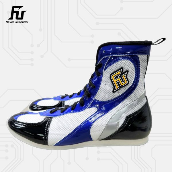 【TMMA】FUEGO SUPER ESTRELLA 系列 中高筒 輕量 合成皮 拳擊鞋- 白/藍/黑－FUE BOS #拳擊鞋 #格鬥裝備 #TMMA #台北格鬥運動館 #格鬥用品 #拳擊 #拳擊有氧 #踢拳 #踢拳擊 #泰拳 #散打 #MMA #格鬥 #比賽拳擊鞋 #入門拳擊鞋 #初階拳擊鞋 #FUEGO