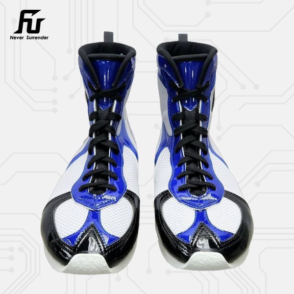 【TMMA】FUEGO SUPER ESTRELLA 系列 中高筒 輕量 合成皮 拳擊鞋- 白/藍/黑－FUE BOS #拳擊鞋 #格鬥裝備 #TMMA #台北格鬥運動館 #格鬥用品 #拳擊 #拳擊有氧 #踢拳 #踢拳擊 #泰拳 #散打 #MMA #格鬥 #比賽拳擊鞋 #入門拳擊鞋 #初階拳擊鞋 #FUEGO