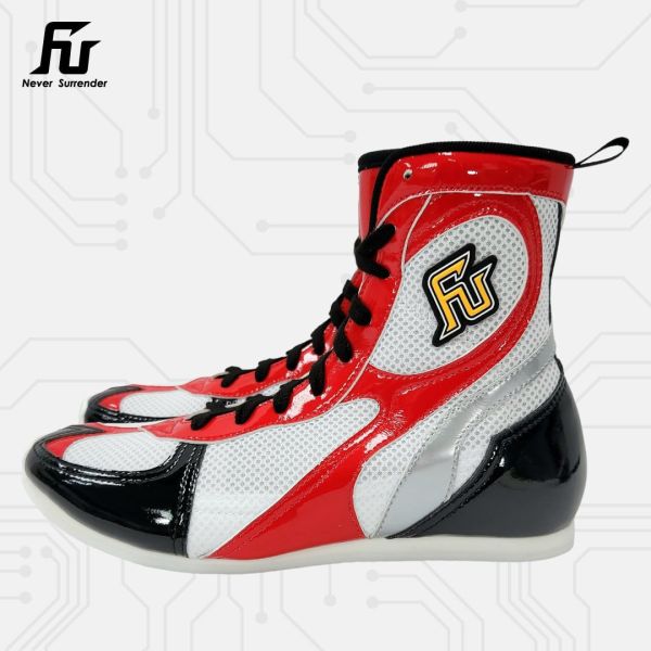 【TMMA】FUEGO SUPER ESTRELLA 系列 中高筒 輕量 合成皮 拳擊鞋- 白/紅/黑－FUE BOS #拳擊鞋 #格鬥裝備 #TMMA #台北格鬥運動館 #格鬥用品 #拳擊 #拳擊有氧 #踢拳 #踢拳擊 #泰拳 #散打 #MMA #格鬥 #比賽拳擊鞋 #入門拳擊鞋 #初階拳擊鞋 #FUEGO