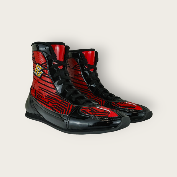 【TMMA】FUEGO FUTURO MODEL 系列 中高筒 輕量 合成皮 拳擊鞋-紅/黑/黑－FUE BOS #拳擊鞋 #格鬥裝備 #TMMA #台北格鬥運動館 #格鬥用品 #拳擊 #拳擊有氧 #踢拳 #踢拳擊 #泰拳 #散打 #MMA #格鬥 #比賽拳擊鞋 #入門拳擊鞋 #初階拳擊鞋 #FUEGO