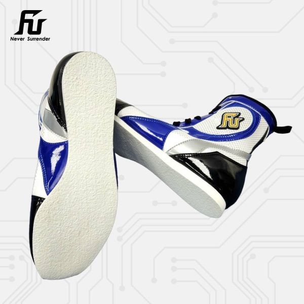 【TMMA】FUEGO SUPER ESTRELLA 系列 中高筒 輕量 合成皮 拳擊鞋- 白/藍/黑－FUE BOS #拳擊鞋 #格鬥裝備 #TMMA #台北格鬥運動館 #格鬥用品 #拳擊 #拳擊有氧 #踢拳 #踢拳擊 #泰拳 #散打 #MMA #格鬥 #比賽拳擊鞋 #入門拳擊鞋 #初階拳擊鞋 #FUEGO