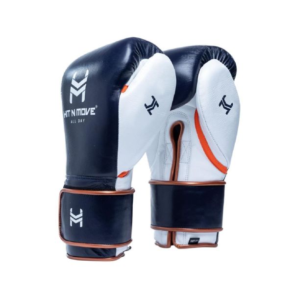 【TMMA】HIT N MOVE Pro Balance 真皮 魔鬼氈 訓練 拳擊 拳套-深藍-B16-1 