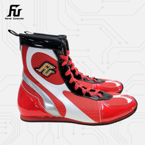 【TMMA】FUEGO SUPER ESTRELLA 系列 中高筒 輕量 合成皮 拳擊鞋- 紅/白/銀－FUE BOS #拳擊鞋 #格鬥裝備 #TMMA #台北格鬥運動館 #格鬥用品 #拳擊 #拳擊有氧 #踢拳 #踢拳擊 #泰拳 #散打 #MMA #格鬥 #比賽拳擊鞋 #入門拳擊鞋 #初階拳擊鞋 #FUEGO