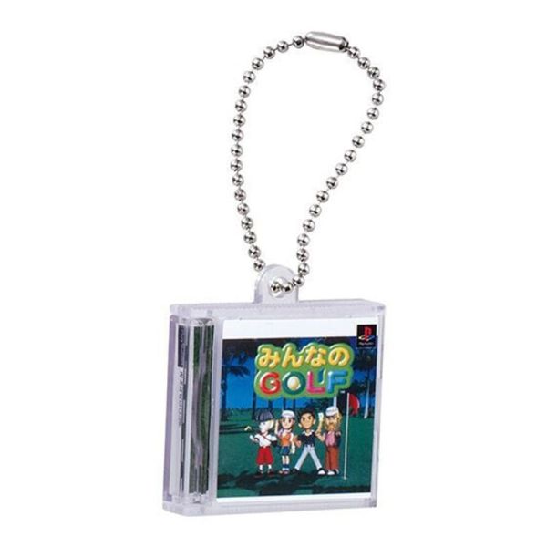 PlayStation 遊戲包裝迷你吊飾 全民高爾夫 捉猴啦 多樂的假日 萬代 扭蛋 轉蛋 