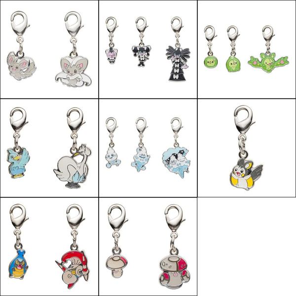 全國圖鑑 泡沫栗鼠 人造細胞卵 多多冰 電飛鼠 金屬吊飾 寶可夢中心限定 