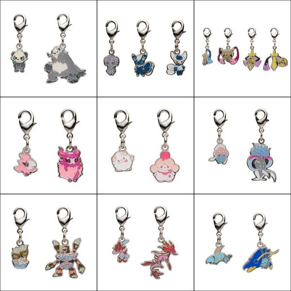 全國圖鑑 Gen6 頑皮熊貓 妙喵 堅盾劍怪 烏賊王 毒藻龍 金屬吊飾 寶可夢中心限定 