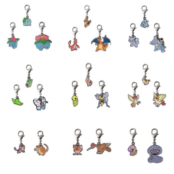 全國圖鑑 噴火龍 水箭龜 妙蛙花 巴大蝶 大比鳥 金屬吊飾 寶可夢中心限定 