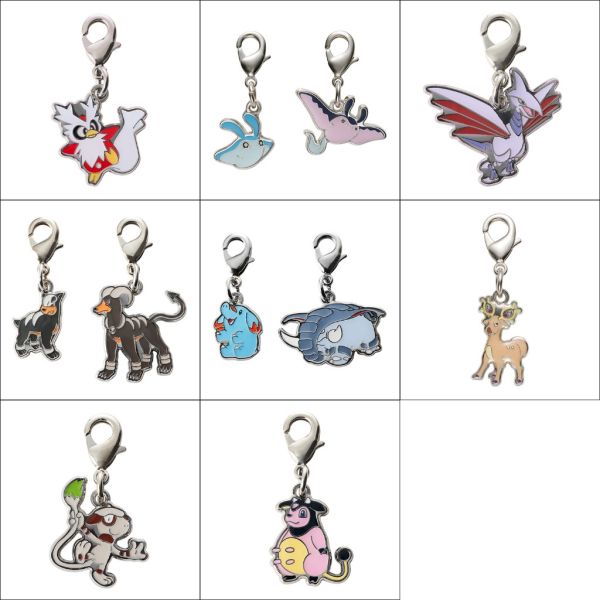 全國圖鑑 信使鳥 巨翅飛魚 盔甲鳥 黑魯加 頓甲 圖圖犬 大奶罐 金屬吊飾 寶可夢中心限定 