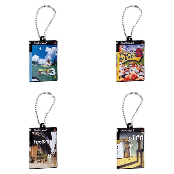 PlayStation 遊戲包裝迷你吊飾 全民高爾夫 捉猴啦 多樂的假日 萬代 扭蛋 轉蛋 