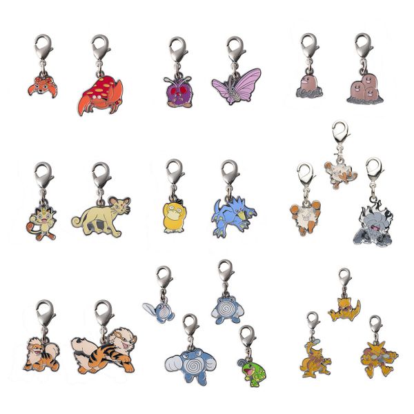 全國圖鑑 地鼠 喵喵 可達鴨 風速狗 胡地 金屬吊飾 寶可夢中心限定 