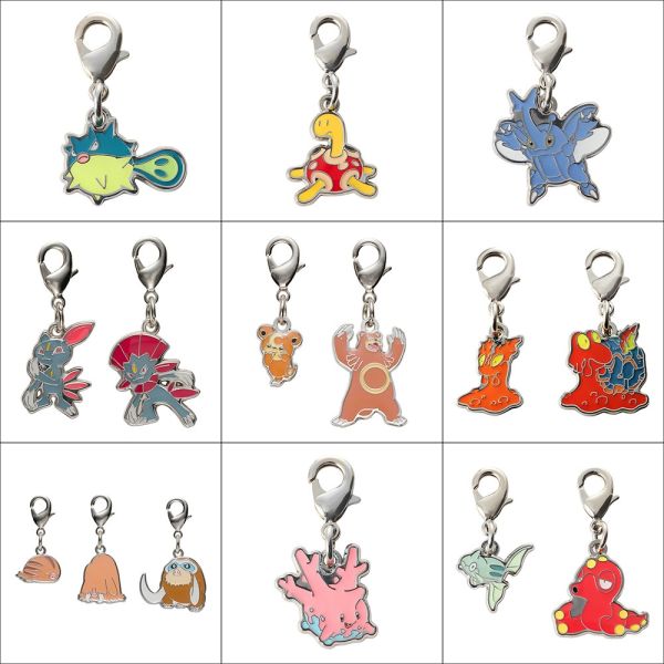 全國圖鑑 千針魚 壺壺 赫拉克羅斯 狃拉 熊寶寶 熔岩蟲 金屬吊飾 寶可夢中心限定 
