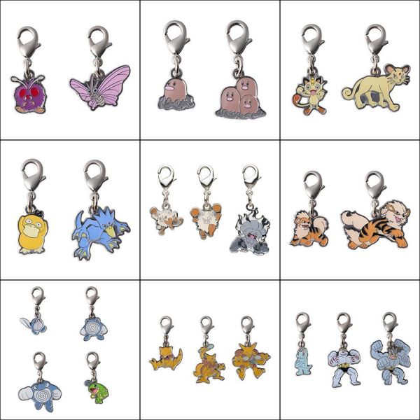 全國圖鑑 Gen1 三地鼠 喵喵 可達鴨 風速狗 胡地 怪力 金屬吊飾 寶可夢中心限定 