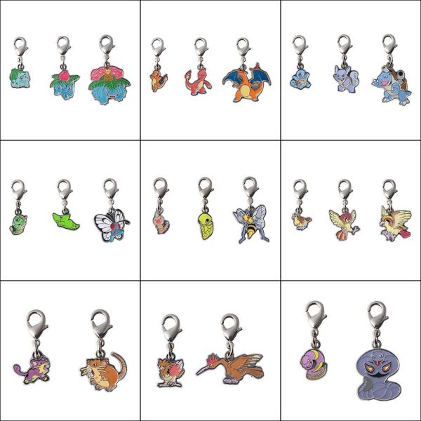 全國圖鑑 Gen1 噴火龍 水箭龜 妙蛙花 巴大蝶 大比鳥 金屬吊飾 寶可夢中心限定 