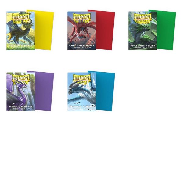 卡套販售 Matte Dual系列 龍盾 單霧面 牌套 第二層 卡套 1包100張 內鍍銀 