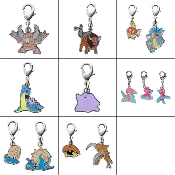 全國圖鑑 凱羅斯 肯泰羅 鯉魚王 拉普拉斯 百變怪 菊石獸 化石盔 金屬吊飾 寶可夢中心限定 