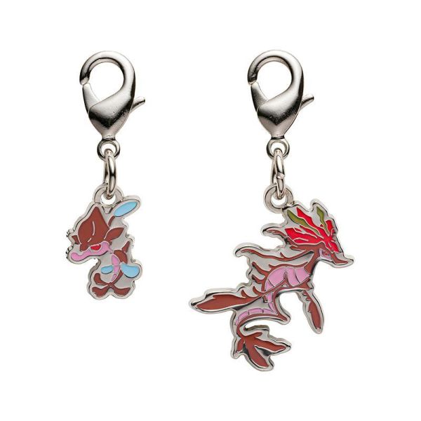 全國圖鑑 Gen6 頑皮熊貓 妙喵 堅盾劍怪 烏賊王 毒藻龍 金屬吊飾 寶可夢中心限定 