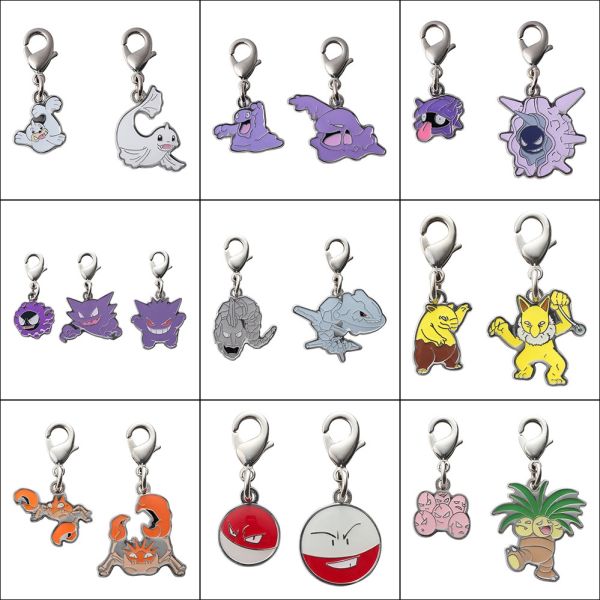 全國圖鑑 臭泥 大岩蛇 大鉗蟹 頑皮雷彈 耿鬼 大舌貝 金屬吊飾 寶可夢中心限定 
