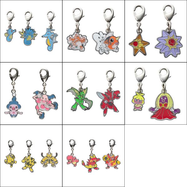 全國圖鑑 墨海馬 角金魚 寶石海星 飛天螳螂 迷唇姐 鴨嘴火獸 金屬吊飾 寶可夢中心限定 