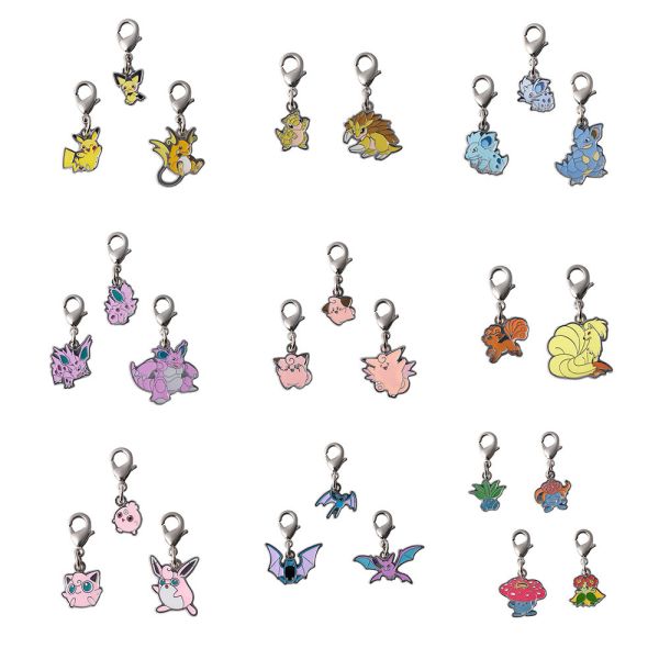 全國圖鑑 皮卡丘 穿山鼠 皮皮 胖丁 六尾 金屬吊飾 寶可夢中心限定 