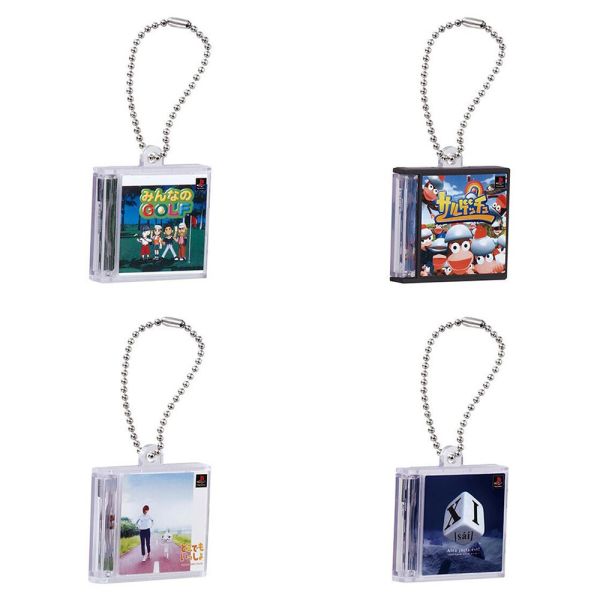 PlayStation 遊戲包裝迷你吊飾 全民高爾夫 捉猴啦 多樂的假日 萬代 扭蛋 轉蛋 