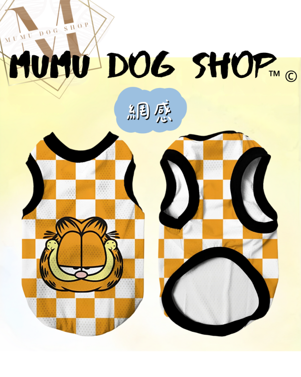 加菲貓款 尼克茱蒂寵物背心, 尼克茱蒂狗衣, 尼克茱蒂貓衣, 卡通寵物衣服, 狗狗背心, 貓咪背心, 寵物服飾, 夏季寵物衣, 小型犬衣服, 可愛寵物裝