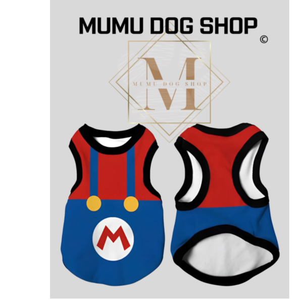 瑪利歐兄弟款 瑪利歐兄弟寵物背心, 瑪利歐狗衣, 瑪利歐貓衣, 卡通寵物衣服, 狗狗背心, 貓咪背心, 寵物服飾, 夏季寵物衣, 小型犬衣服, 可愛寵物裝