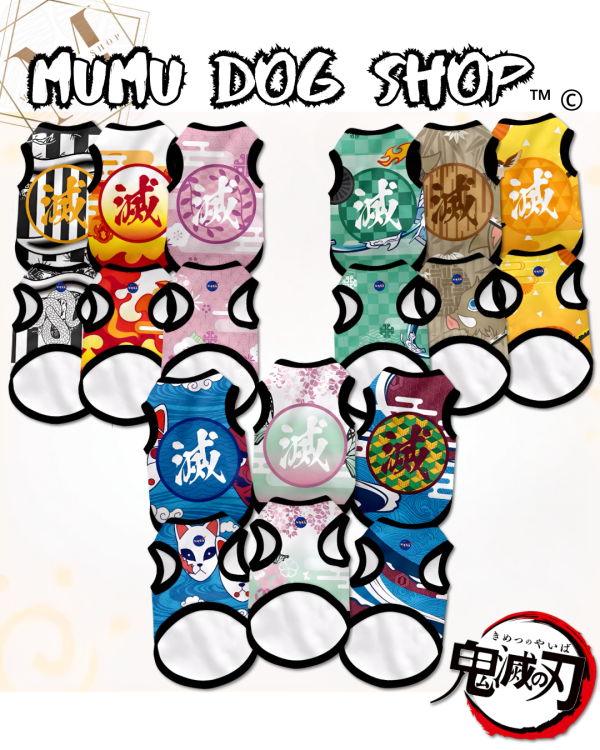 NASA鬼滅 蝴蝶｜面具｜富岡藍紅款 鬼滅之刃寵物背心, 鬼滅之刃, 鬼滅之刃貓衣, 卡通寵物衣服, 狗狗背心, 貓咪背心, 寵物服飾, 夏季寵物衣, 小型犬衣服, 可愛寵物裝