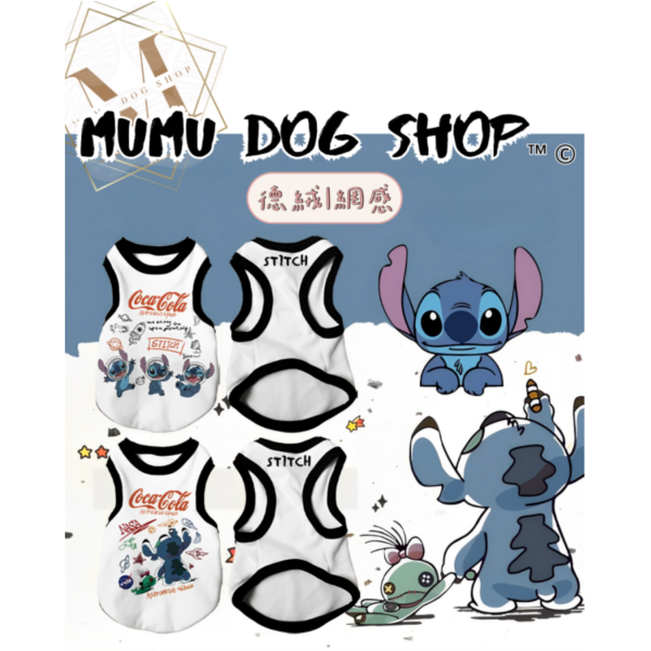 史迪奇款 尼克茱蒂寵物背心, 尼克茱蒂狗衣, 尼克茱蒂貓衣, 卡通寵物衣服, 狗狗背心, 貓咪背心, 寵物服飾, 夏季寵物衣, 小型犬衣服, 可愛寵物裝