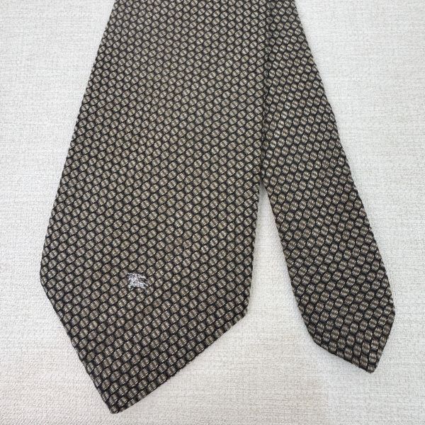 Burberry 棕紅 網格小刺繡 領帶 領結 （中古） 