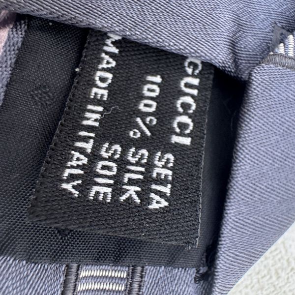 GUCCI 藍 條紋 領帶 領結 絲綢（中古） 