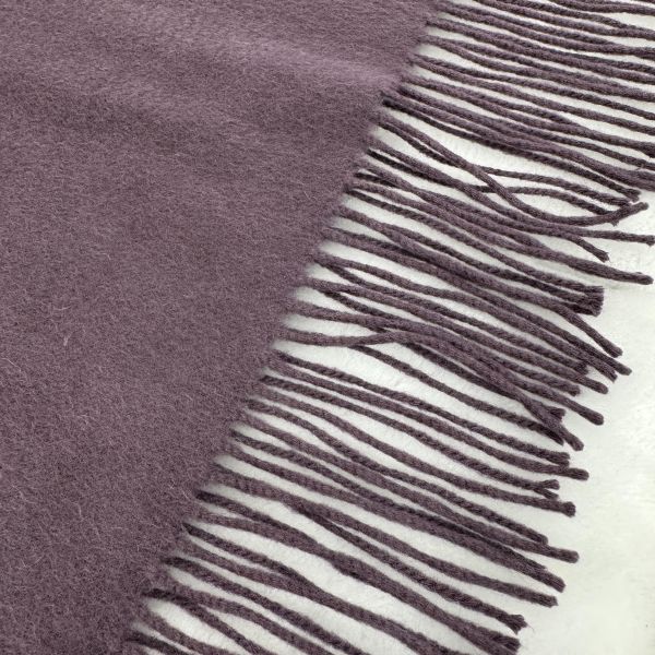 Chloé 紫羅蘭色刺繡logo 羊絨圍巾 