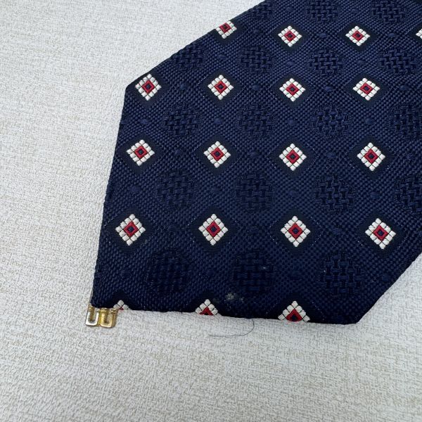 Daks 藍 方形圖紋 領帶（中古） 