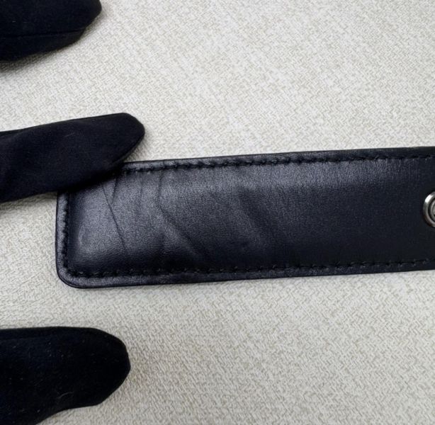 Bottega Veneta 黑頭 黑編織 皮帶 腰帶 