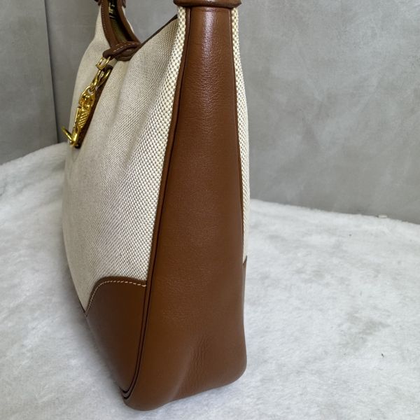 Hermès Trim 31金棕金釦拼帆布 