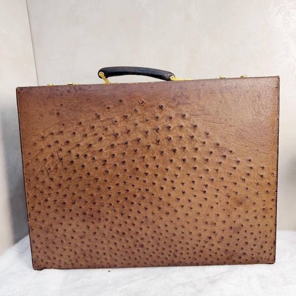 Loewe 復古鴕鳥皮公事包 