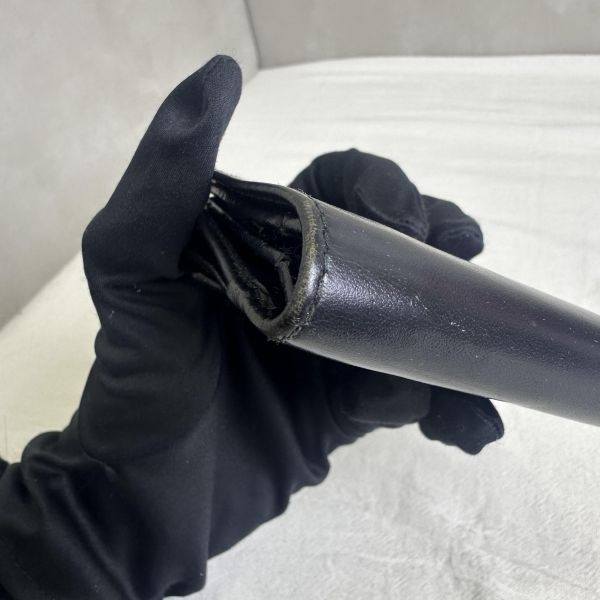 GUCCI 中古 黑色金扣G LOGO 短夾 