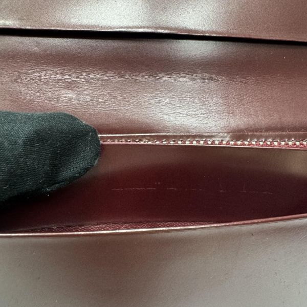 Agnes B酒紅色漆皮長夾 