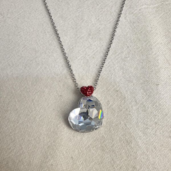 Swarovski 施華洛世奇 近新愛心水鑽項鍊 