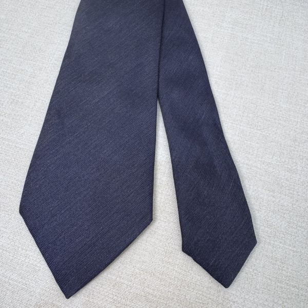 Armani 藍素面 領帶 領結 絲綢（中古） 