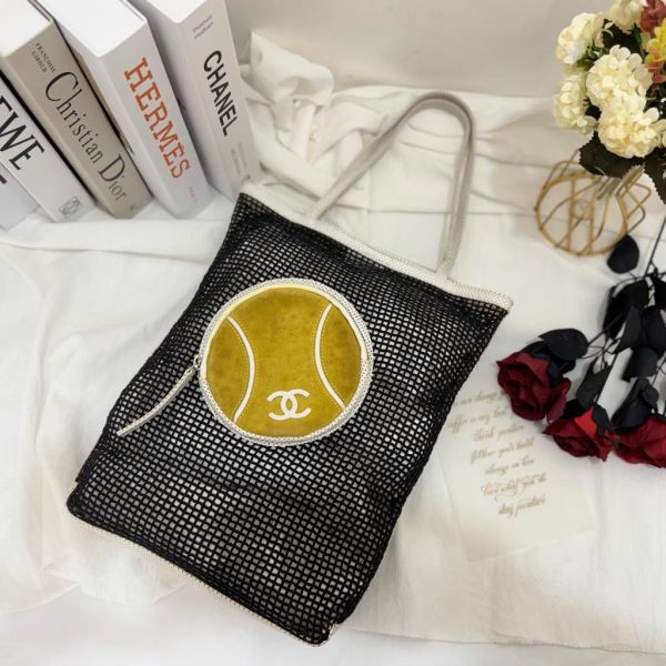 Chanel 黑色網球網兜袋 