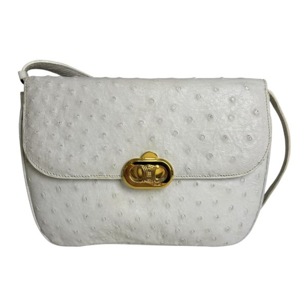 celine 鴕鳥皮古董單肩包 