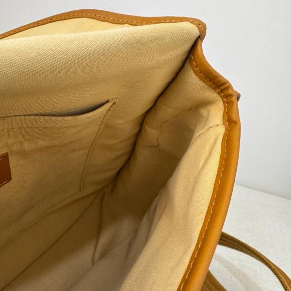 Louis Vuitton 黃色丹寧拼焦糖皮革斜背包 