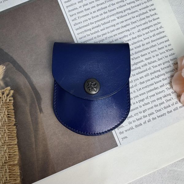 Hermès 迷你藍零錢包 