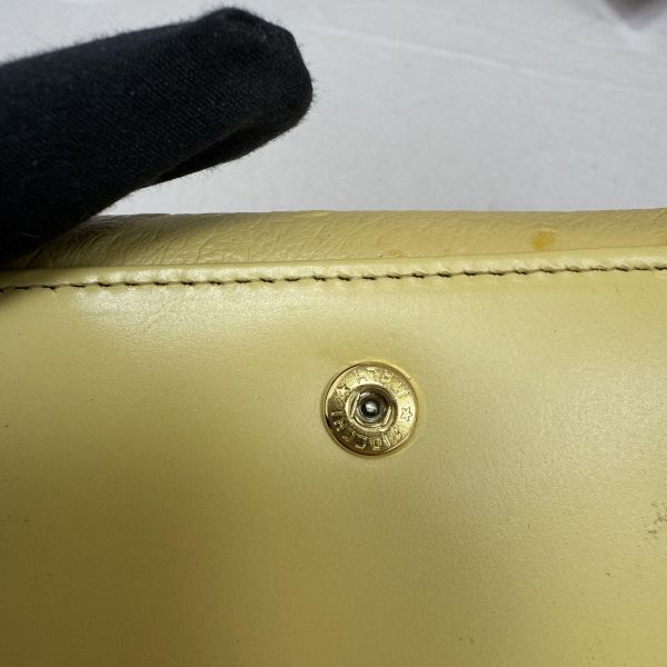 Versace 黃色鴕鳥皮錢包 