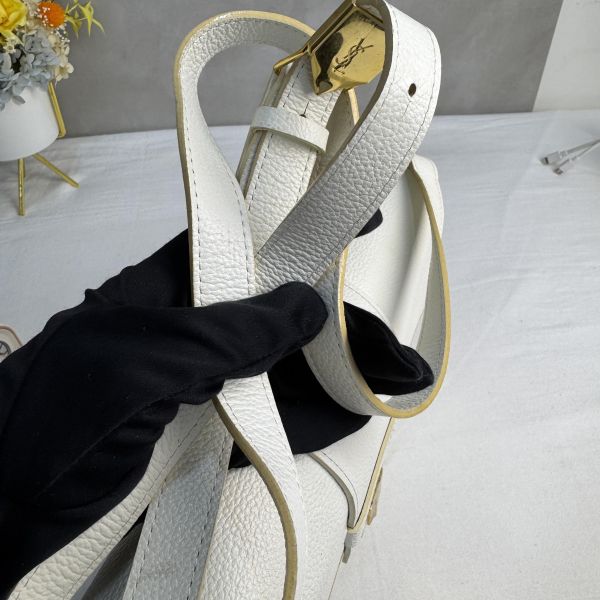 Saint Laurent (YSL) 復古白色皮革肩背包 腋下包 