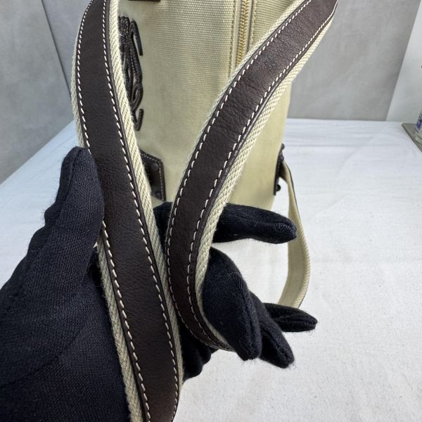 LOEWE Anagram 帆布皮革拼接波士頓包/手提包 