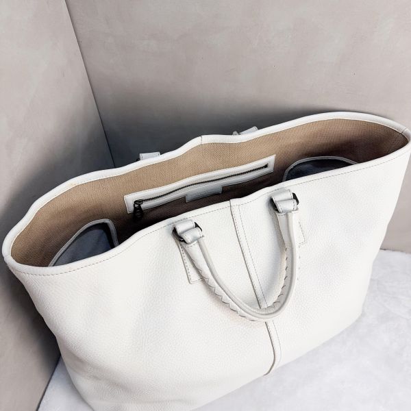 Bottega Veneta白色鹿皮皮革托特包 