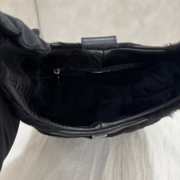 FENDI 馬毛黑色肩包 